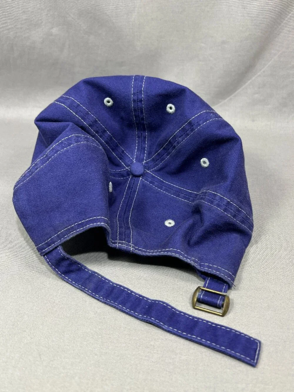 My Town Originals Hornets Hat Blue Yellow Distressed Script Adjustable Dad Cap